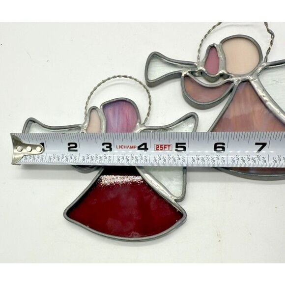 Stained Glass Angel Trumpet Music Handmade Suncatcher Holiday Window Decor Gift - Picture 4 of 4